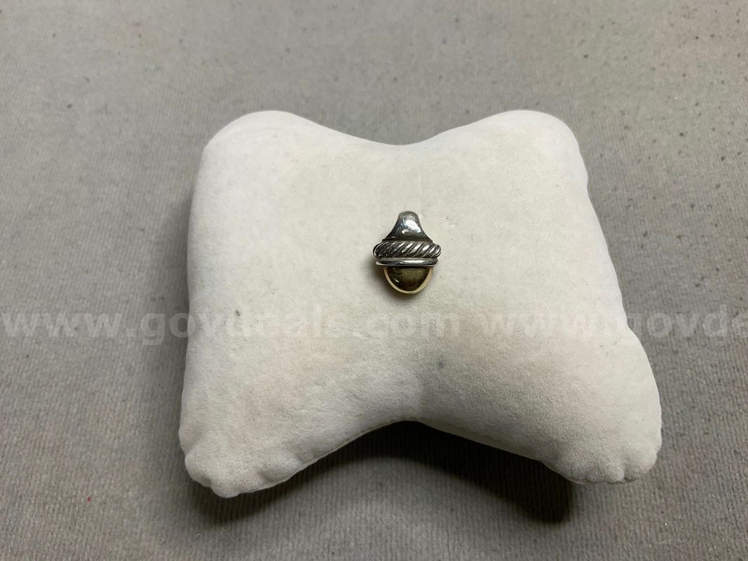 Silver & Gold Charm, Labeled as David Yurman, 2.70 Grams