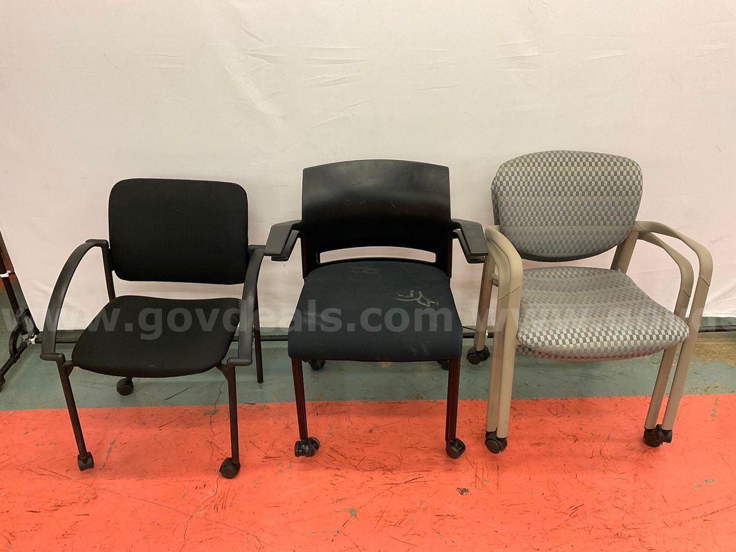 5 - Stackable Office Chairs: 2 - Haworth Improv, 2 - Steelcase & 1 - Unknown Brand