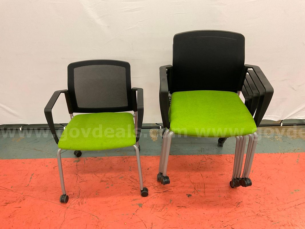 6 - Stackable Office Chairs, Unknown Brand