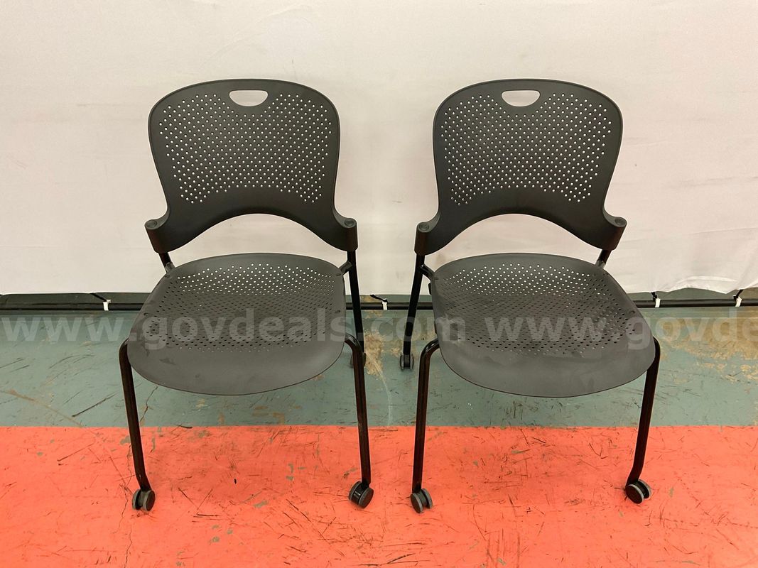 2 - Herman Miller Caper Stacking Chairs, Model WC410MBKG1U5BK