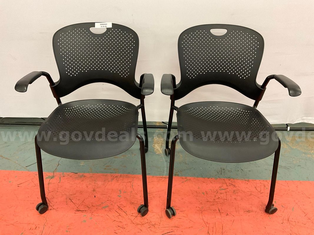 2 - Herman Miller Caper Stacking Chairs, Model WC410PBKBKU5BK