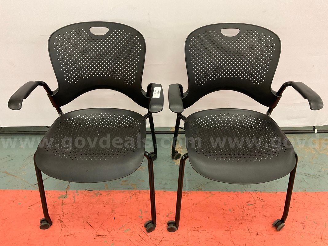 2 - Herman Miller Caper Stacking Chairs, Model WC410PBKBKU5BK