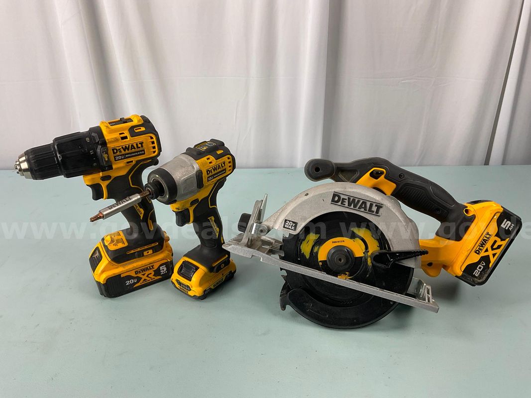 3 - Dewalt Cordless Power Tools With Batteries