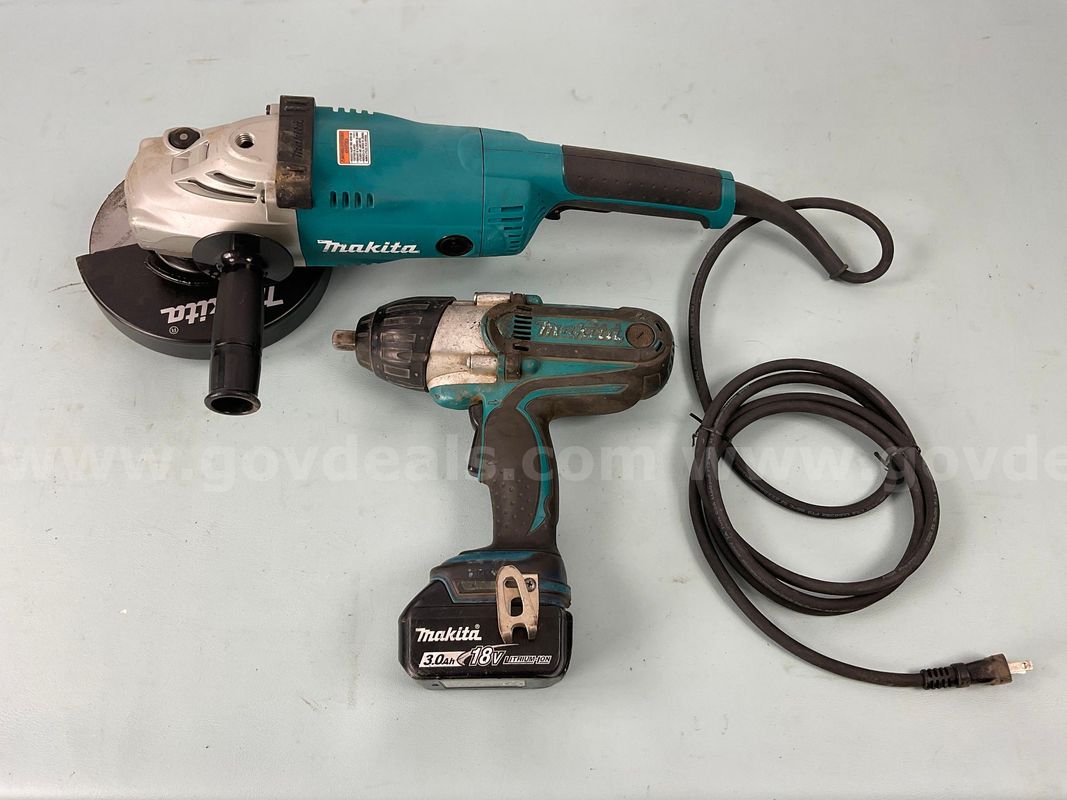 2 - Makita Power Tools: GA7021 Corded Angle Grinder & XWT04 Impact Wrench With Battery