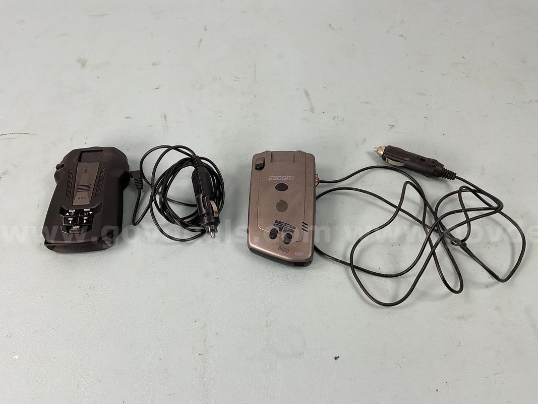 2 - Radar Detectors With Charging Cables: Cobra RAD 700i & Escort Passport 8500