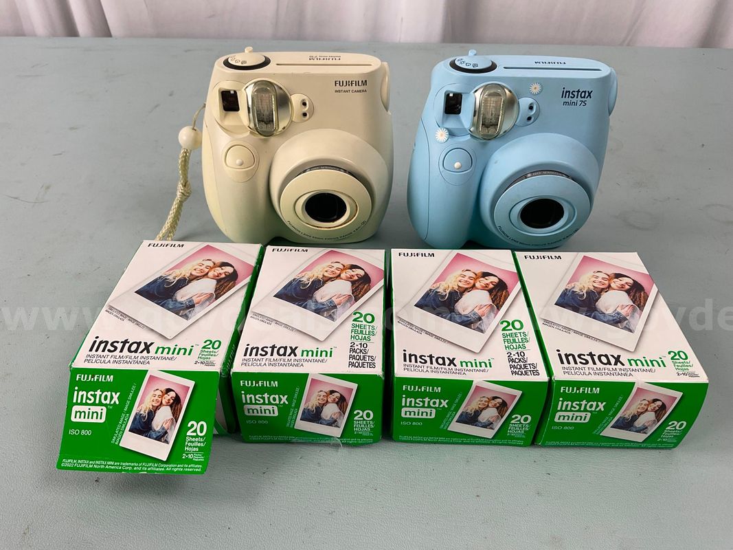 2 - Fujifilm Instax Mini 7S Cameras With Lot of Instax Mini Film