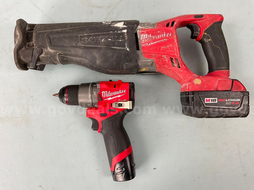 2 - Milwaukee Cordless Power Tools With 2 - Batteries