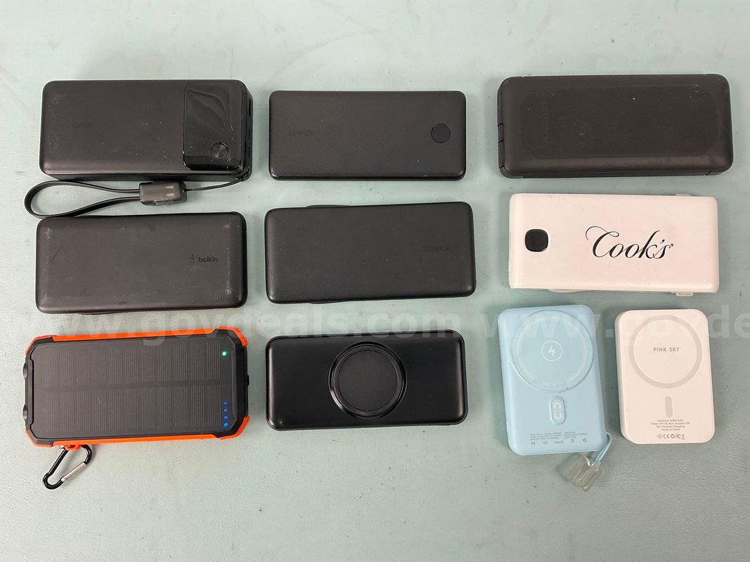 10 - Misc. Power Banks Including Anker, Otterbox, & Belkin (Untested)