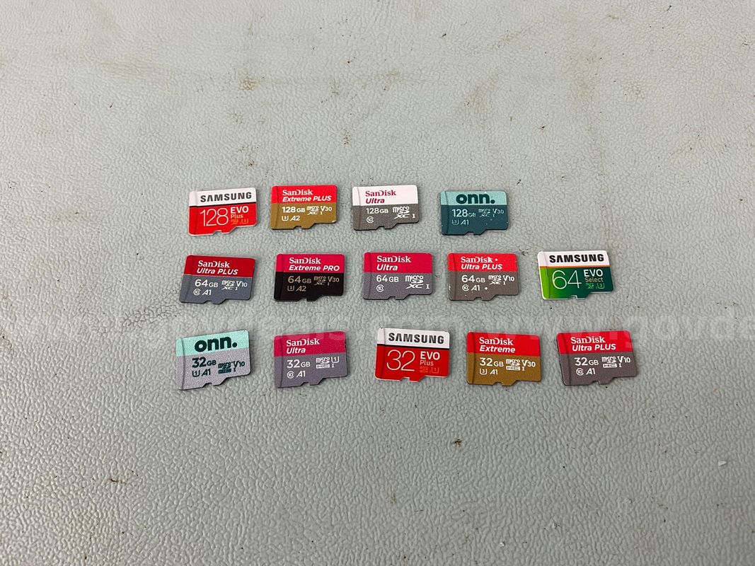 14 - Micro SD Cards: 4 - 128gb, 5 - 64gb & 5 - 32gb