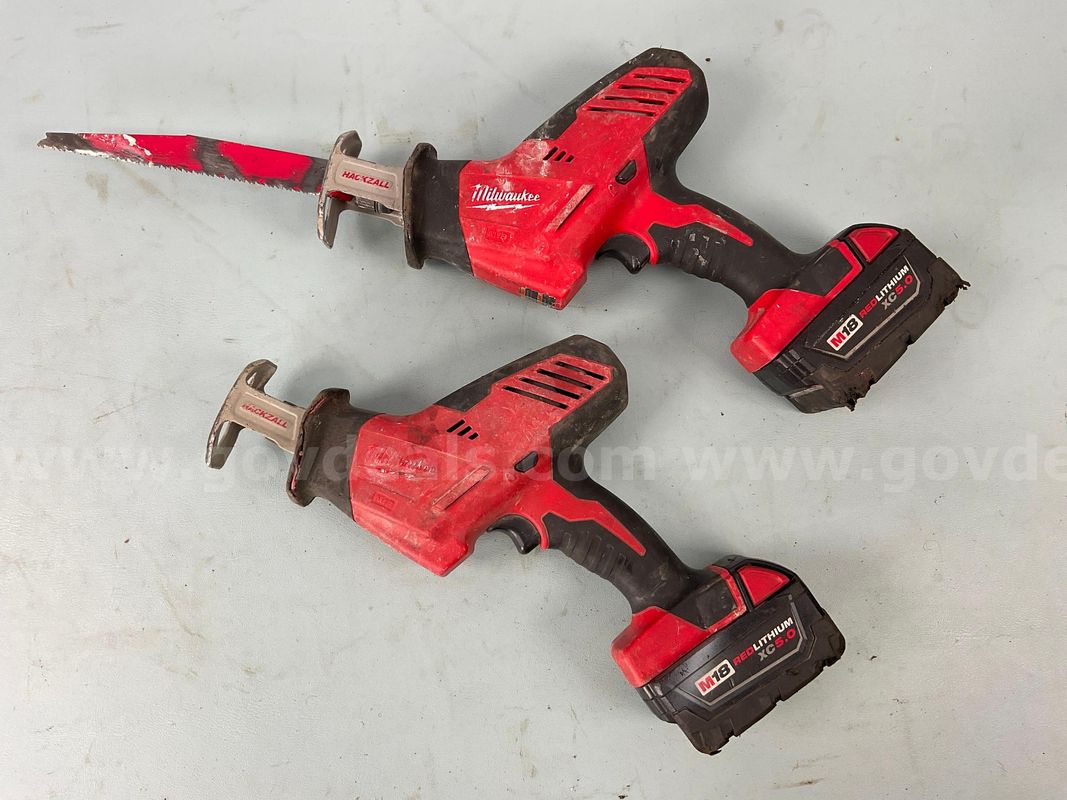 2 - Milwaukee Cordless Hackzalls, Model 2625-20 With 2 - Batteries