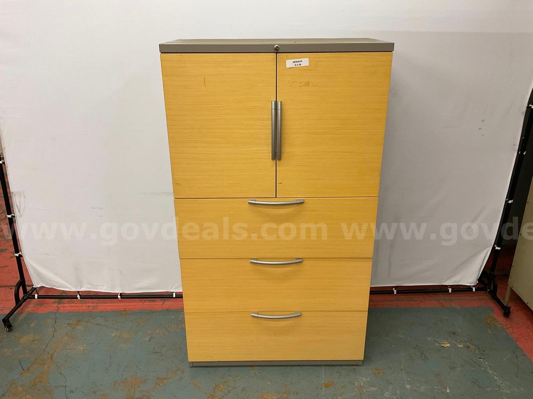 Metal & Wood Storage Cabinet, 64"x36"x19"
