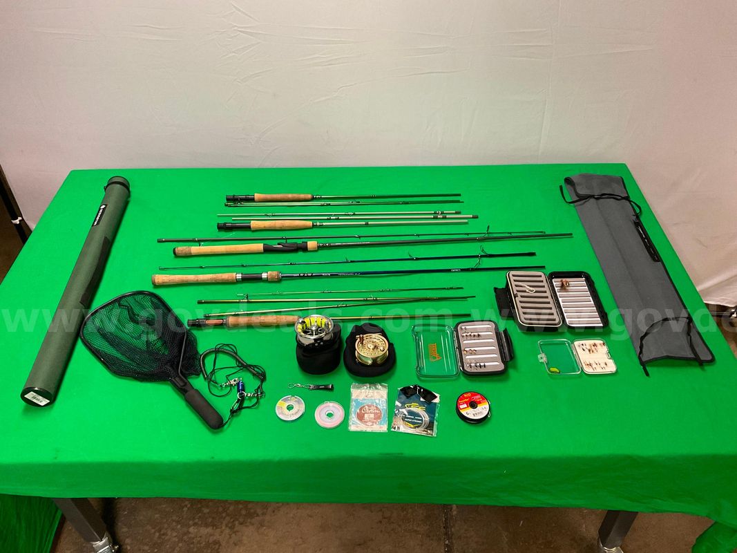 Lot of Fishing Gear: 4 - Rods With 2 - Cases, 2 - Reels With Cases, Net & Accessories