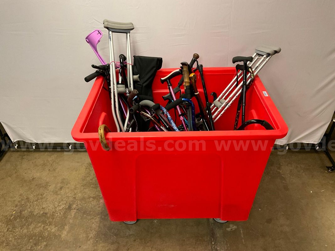 Lot of Canes, Crutches, Umbrellas & Walking Sticks