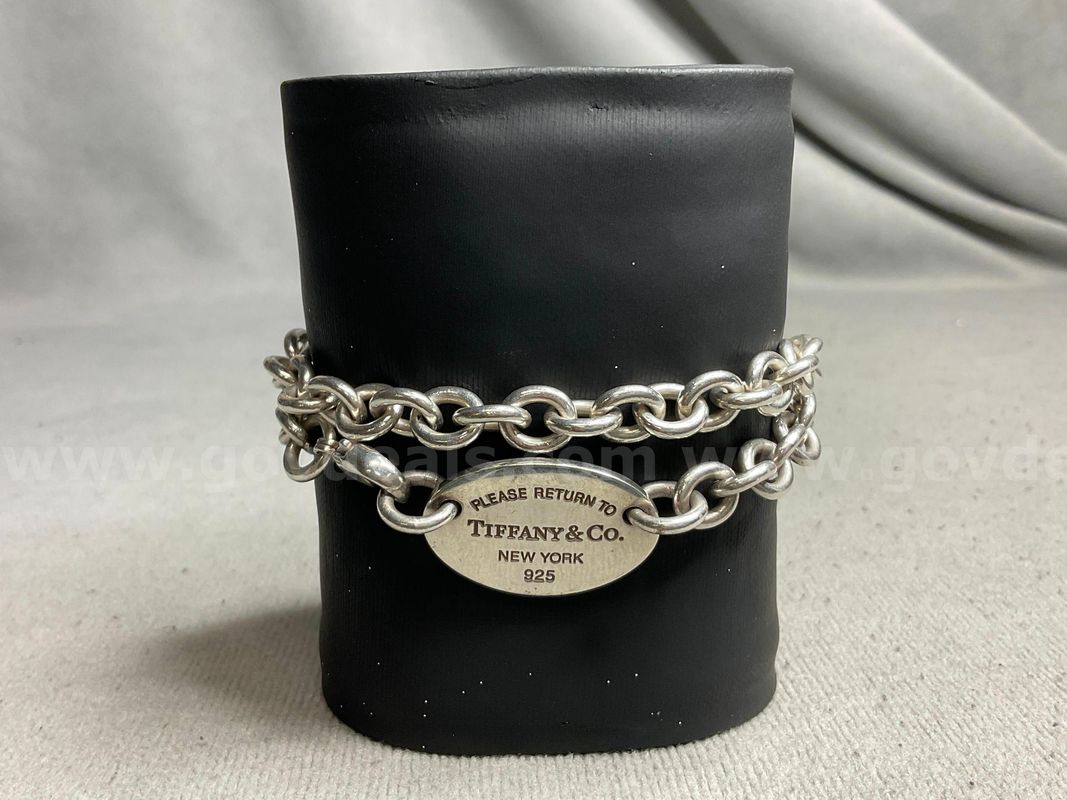 Silver Bracelet, Labeled as Tiffany & Co., Size 6.75", 54.50 Grams