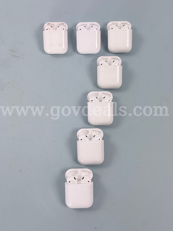 7 - Apple Airpods, 1st Gen With Charging Cases, Model A1602