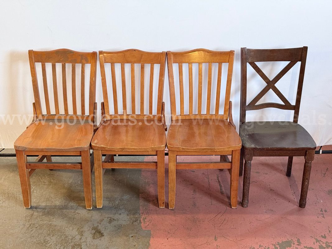 4 - Unknown Brand Wooden Chairs (With Signs of Wear)