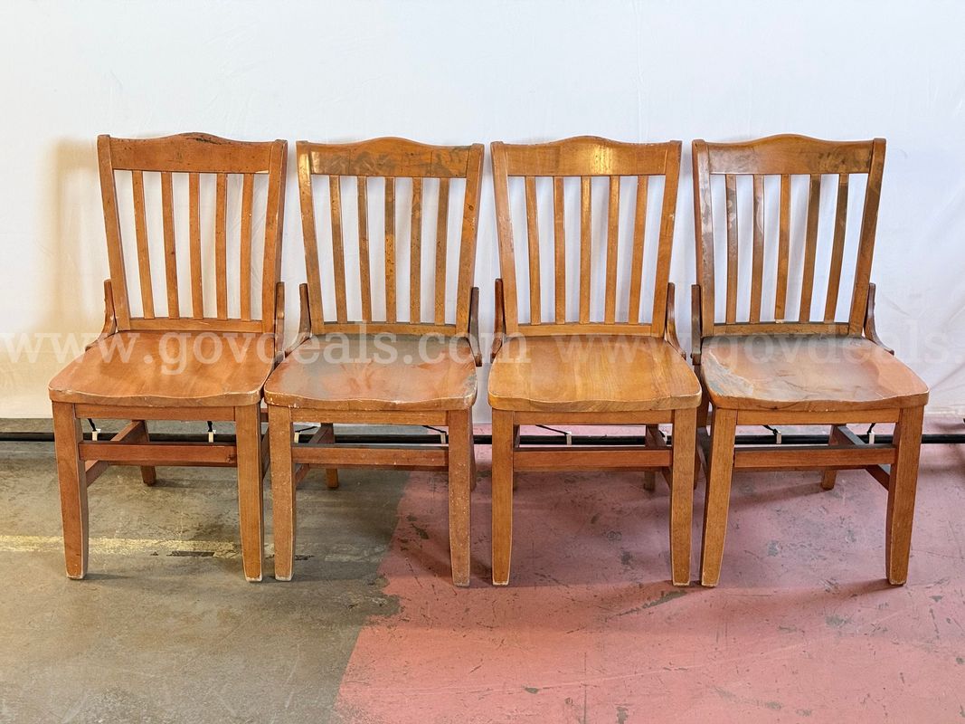 4 - Unknown Brand Wooden Chairs (With Signs of Wear)
