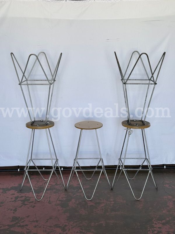 5 - Wooden and Metal Stools (With Signs of Wear)