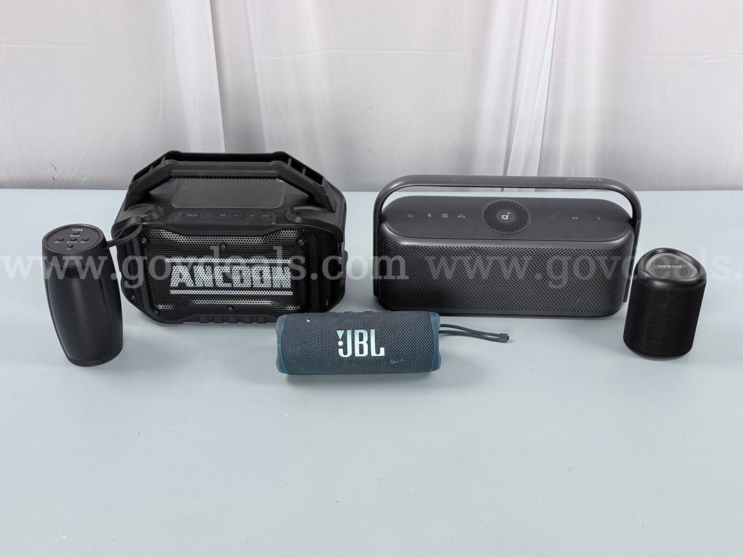 5 - Portable Bluetooth Wireless Speakers (All Power On)