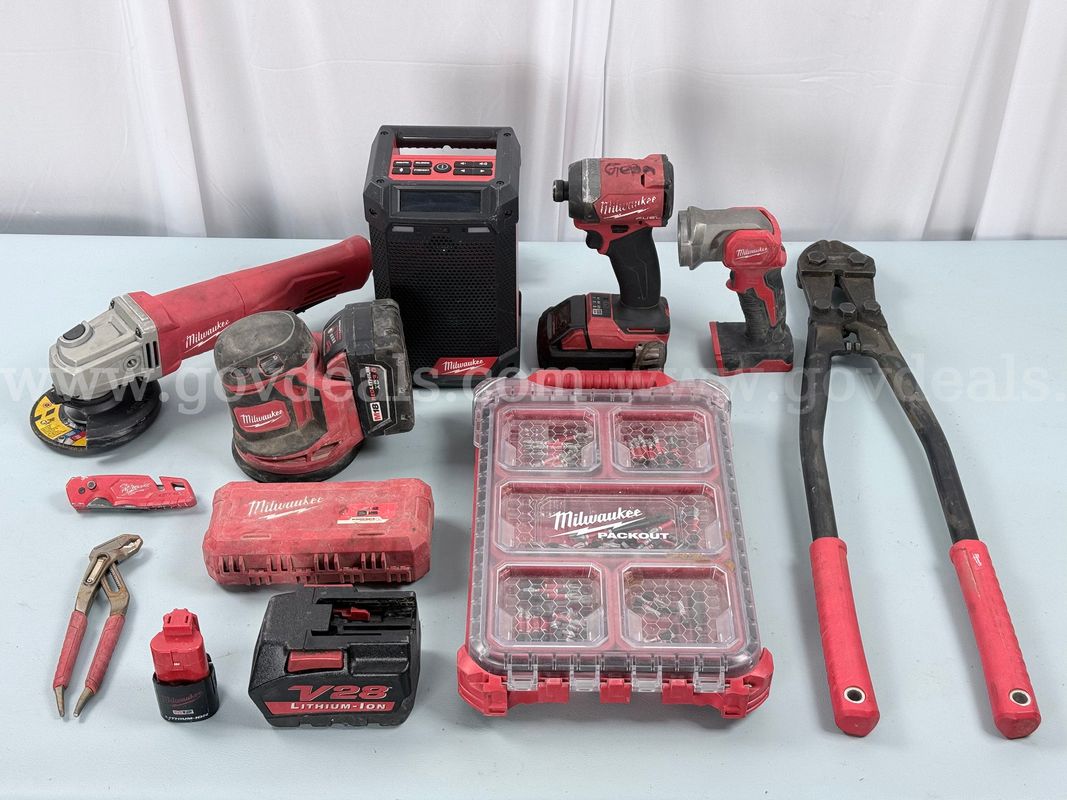 Lot of Milwaukee Power Tools, Hand Tools, Batteries, and Accessories