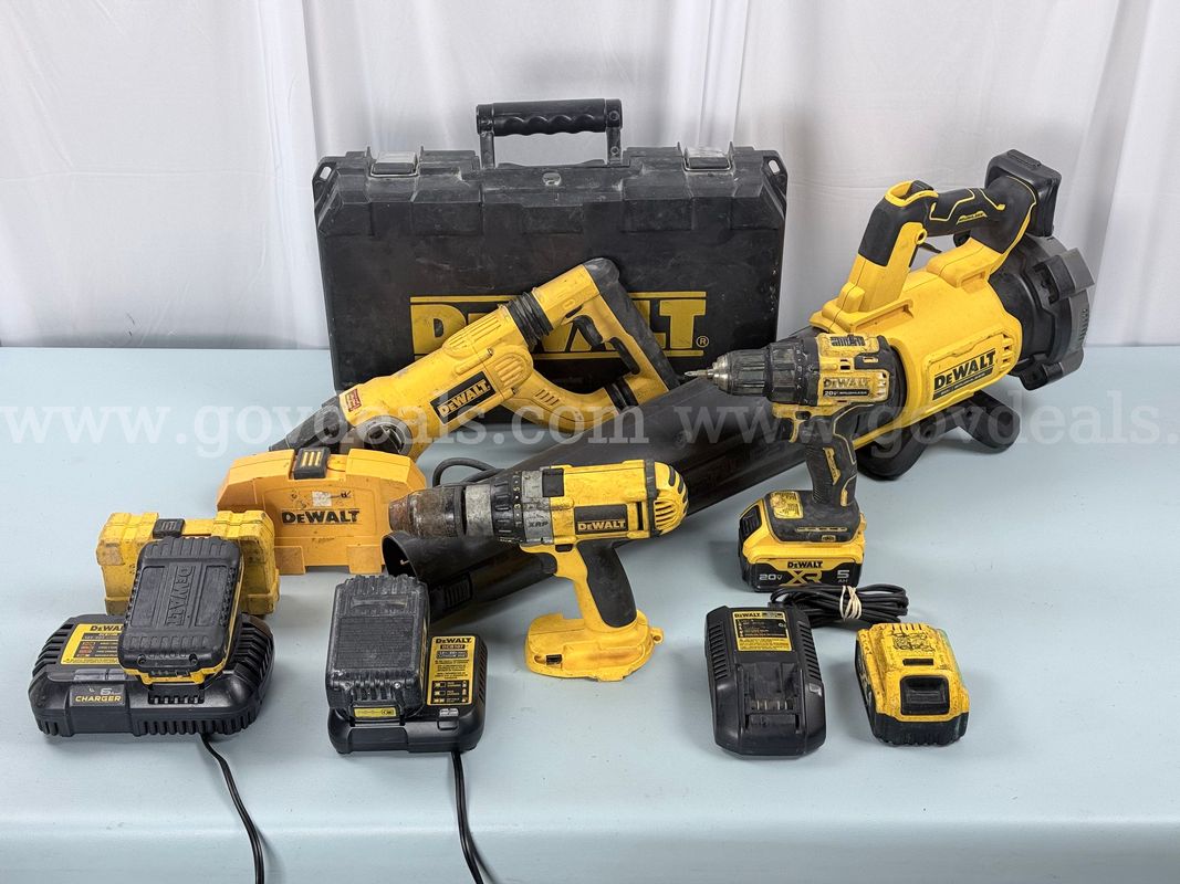 Lot of DeWalt Power Tools, Batteries, Chargers, and Accessories