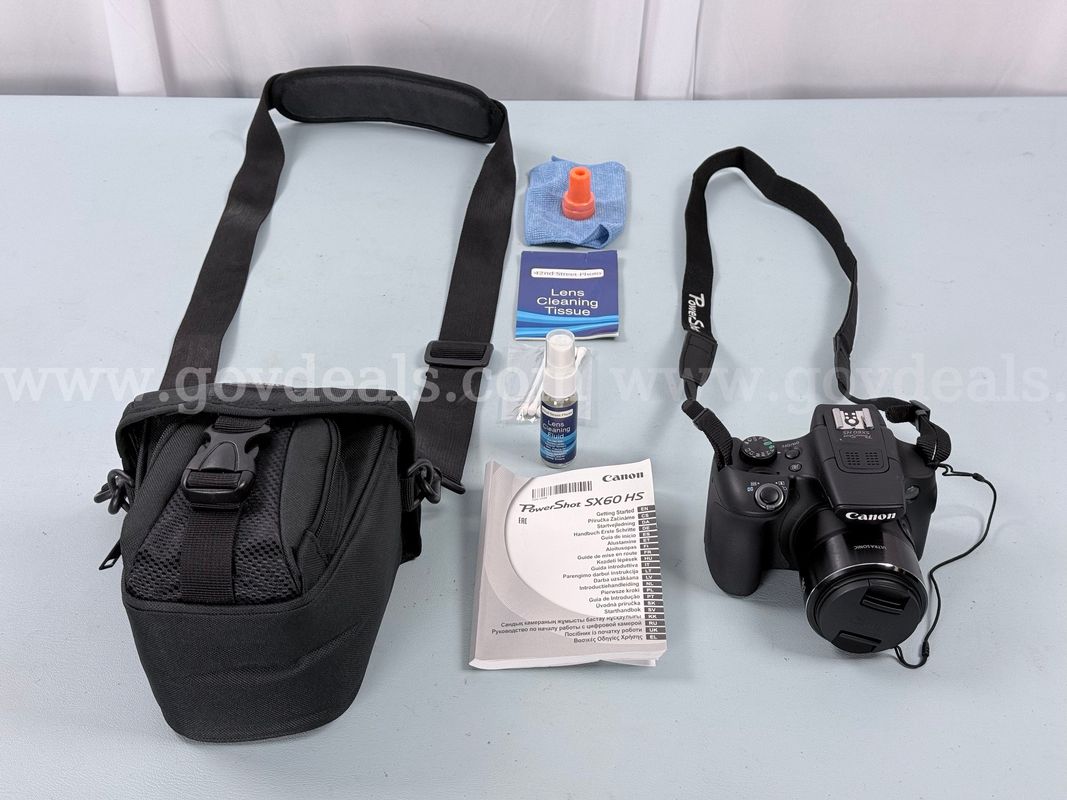 Canon PowerShot SX60 HS Camera, Model: PC2154 with Canon Zoom Lens 65X IS 3.8-247.0mm and Case (Untested)