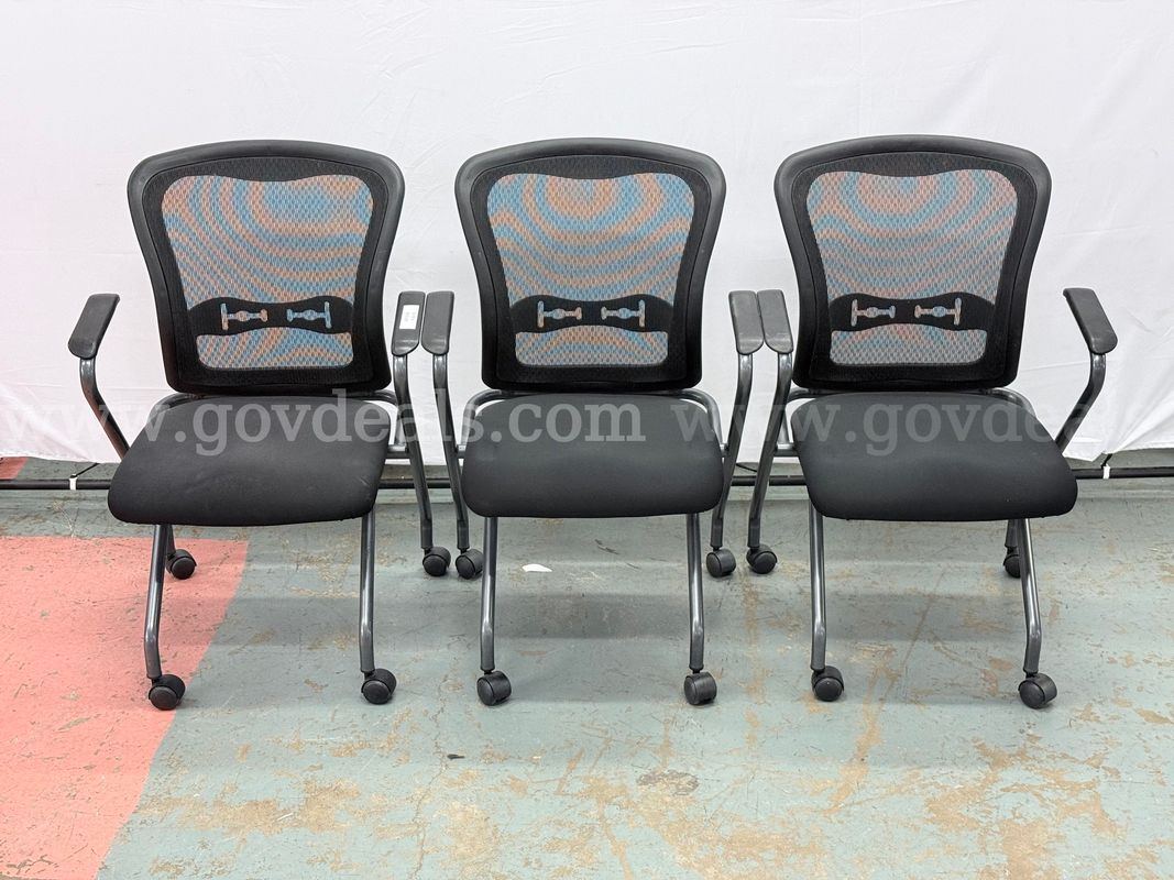 3 - Office Star Products Padded Nesting Chairs on Wheels
