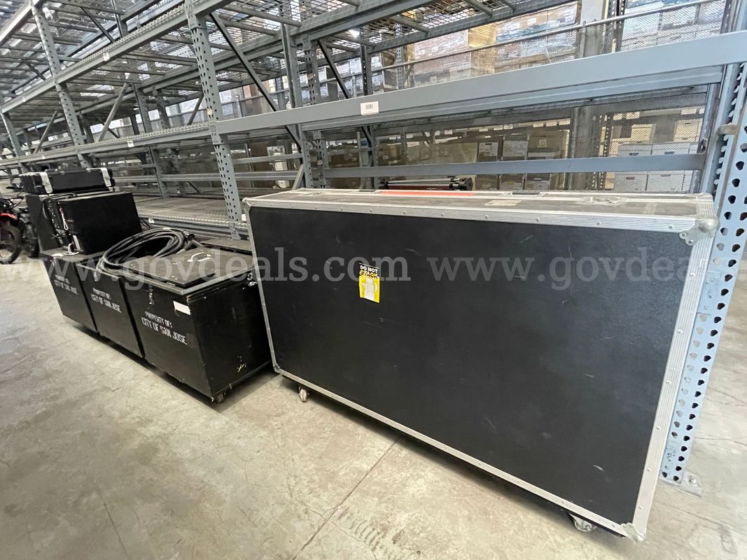 Large Lot of Equipment from Theater, Wooden Box w/Cables, Crest Console, APC Battery Backup