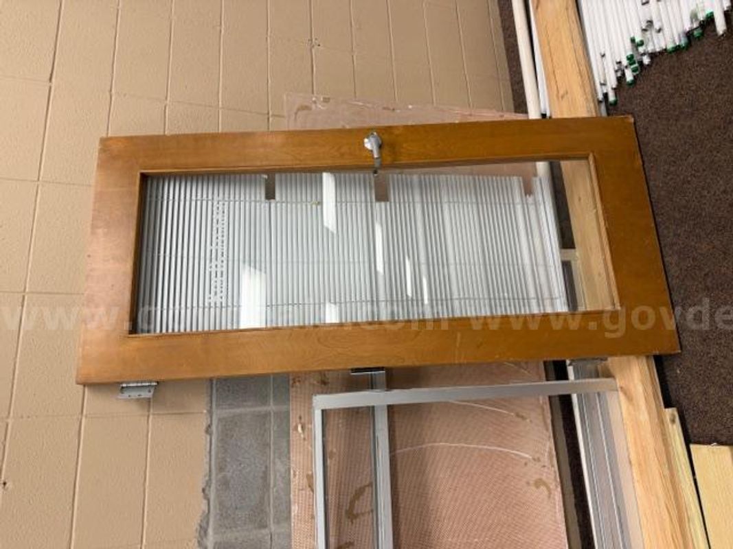 Used Commercial Interior Wood Door with Glass Window