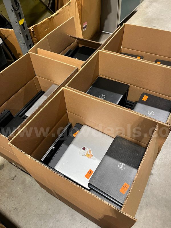 Lot of 202 Dell Latitude/other office laptops. UNTESTED/AS IS. NO HDDS