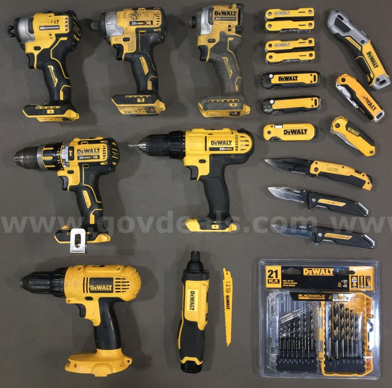 DeWalt Power Tool & Accessories Lot (ID# 46368) (TSA #4) (NO UPC) (10)