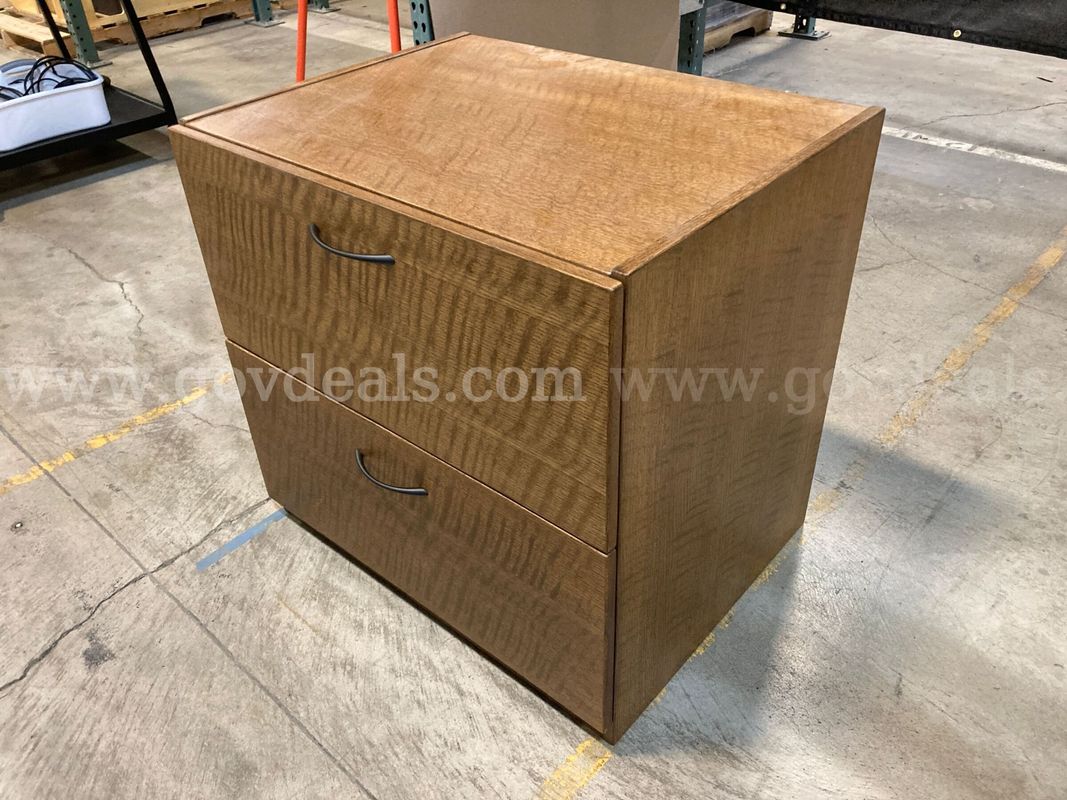 2 Drawer Wood File Cabinet, double wide (ID #46579) (G11-1R) (NO UPC)