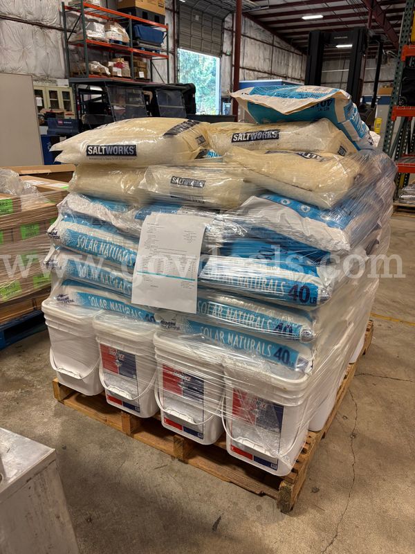 Bags/Buckets of Salt Crystals | Approx. 40 | 2240 Pounds | 1 PLT (ID# 46758) (H10-1L) (26-1458-10) 405