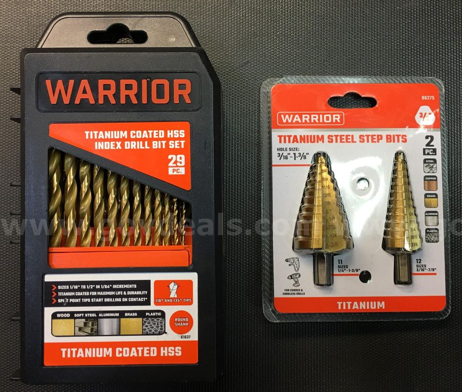 Warrior Titanium Drill Bit Sets (ID# 46846) (D-Case) (TSA) (NO UPC)