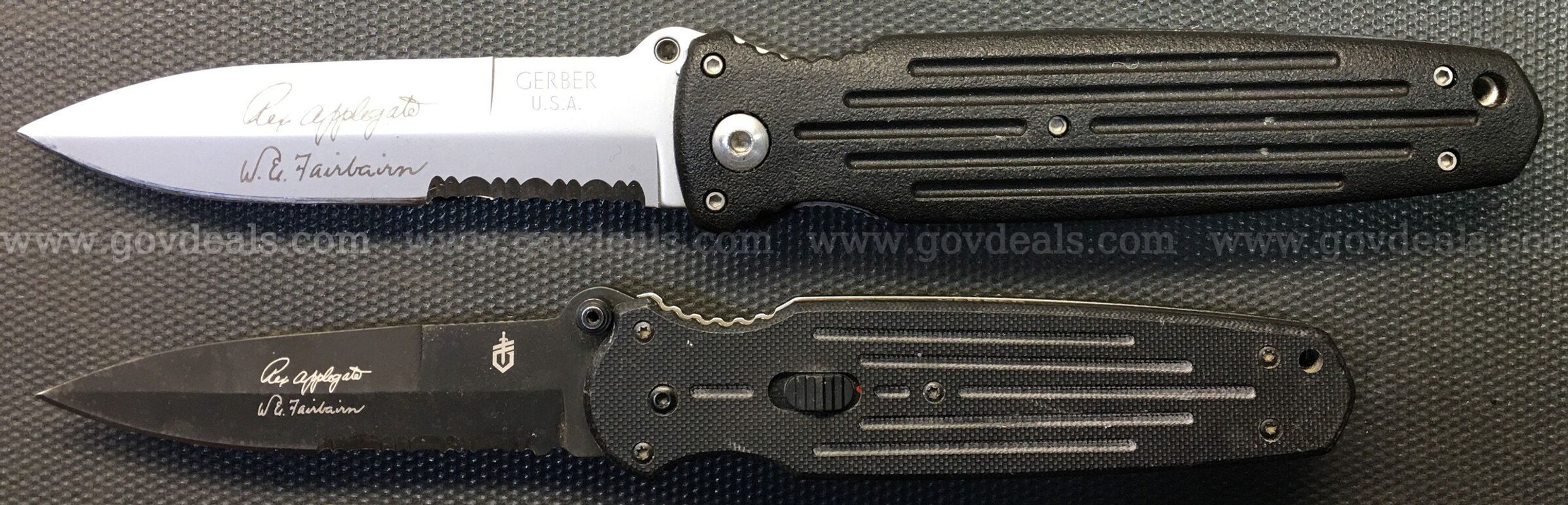Pair of Gerber Applegate-Fairbairn Folding Knives (ID# 46854) (D-Case) (TSA) (NO UPC)