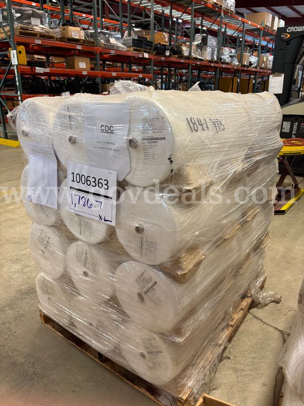 Pallet of 24inch Tubed White Jersey 50/50 Cotton Poly Blend Material (ID# 47172) (H09-2R) (26-0854-1) 310