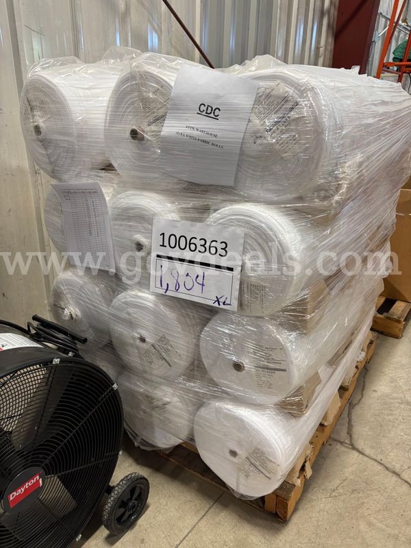 Pallet of 24inch Tubed White Jersey 50/50 Cotton Poly Blend Material (ID# 47173) (H03-2R) (26-0854-1) 310
