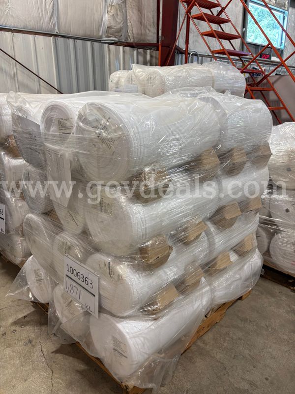 Pallet of 24inch Tubed White Jersey 50/50 Cotton Poly Blend Material (ID# 47197) (J09-2L) (26-0854-1) 310