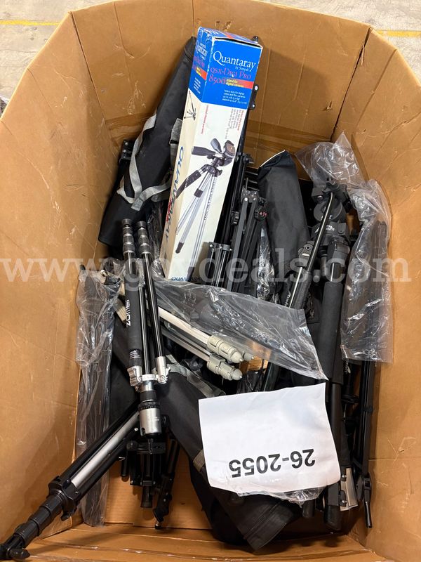 Pallet of Camera Tripods/Stands & Other Misc. Camera Gear (ID# 47303) (H13-2L) (26-2055-37) 350