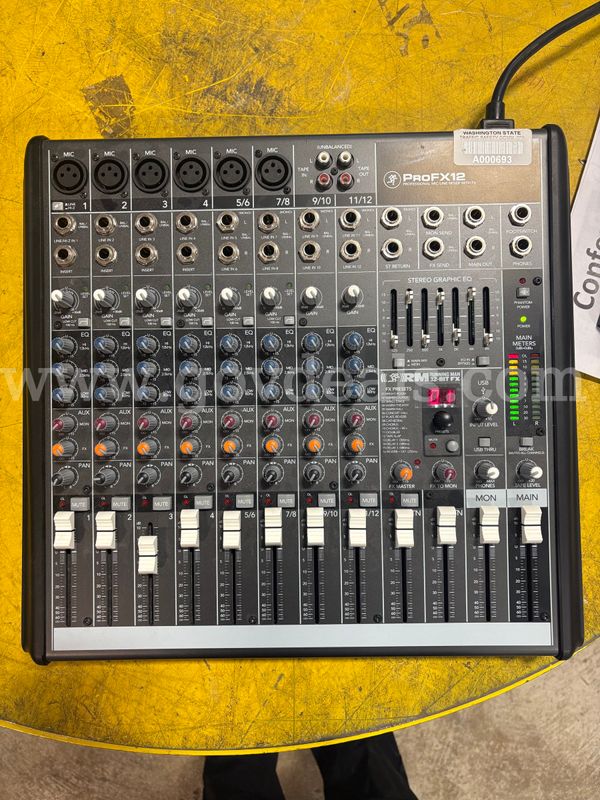 Mackie Pro FX12 Professional Mic/Line Mixer with FX (ID# 47355) (J02-3R) (26-1044-3) 672