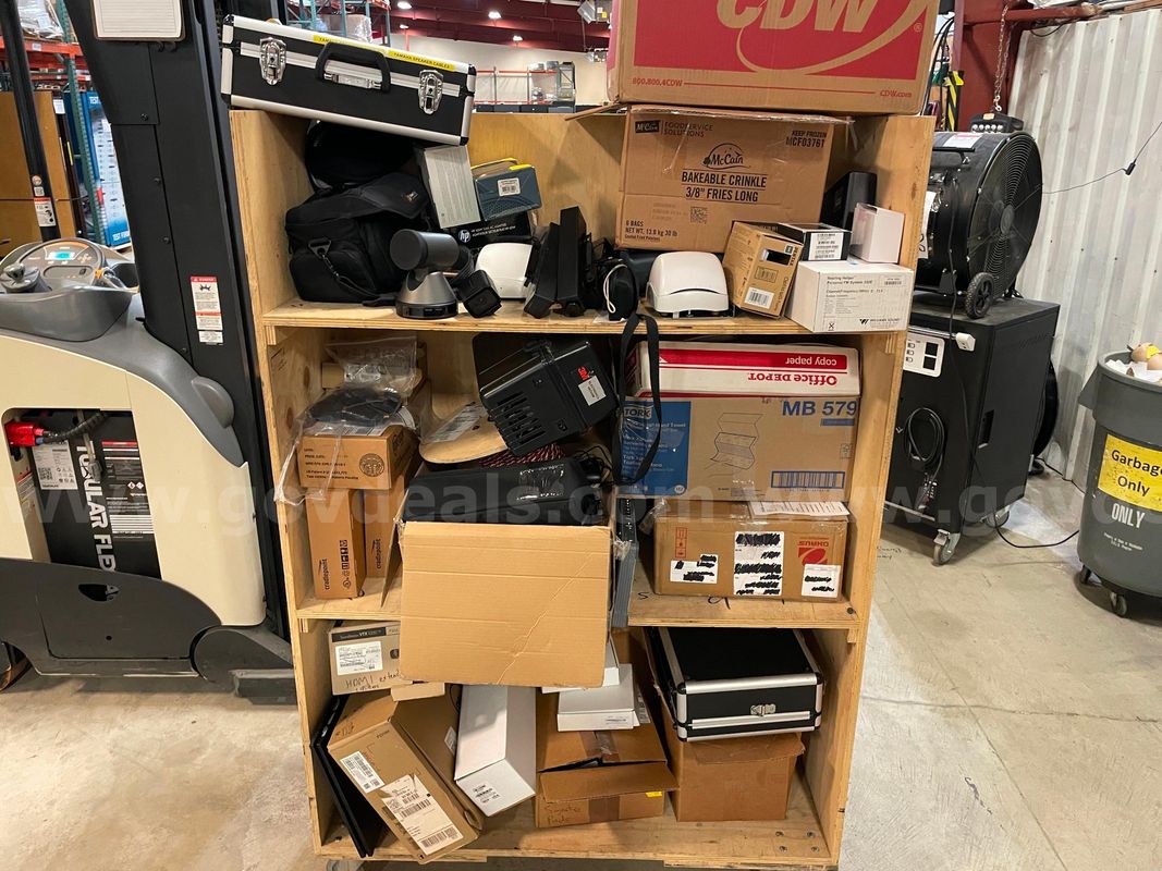 Assorted Cart of Miscellaneous Items | Spool of Wire | Office Supplies (ID# 47421) (H04-1R) (No UPC)
