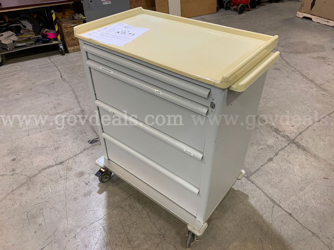 Wheeled Metal Cart With Drawers (ID #47572) (I5-1L) (26-1914-3) 310