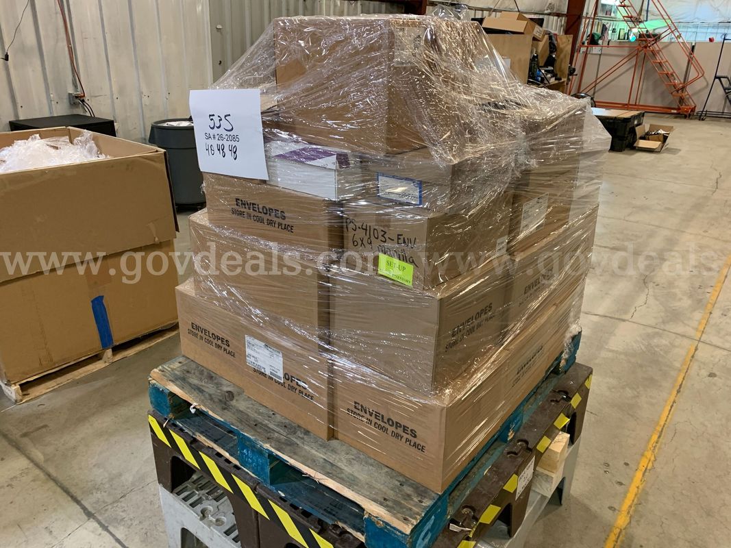 Pallet of Various Paper Envelopes (ID #47765) (J2-5R) (26-2085-1) 310