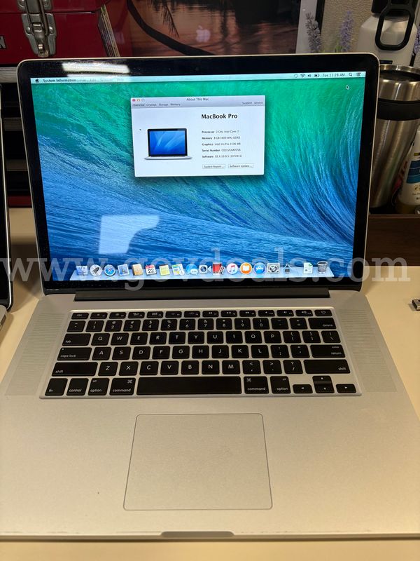 Apple MacBook Pro 15" Laptop – Intel i7, 8GB RAM, 250GB Storage – Tested (ID# 47920) (H01-2R) (No UPC)