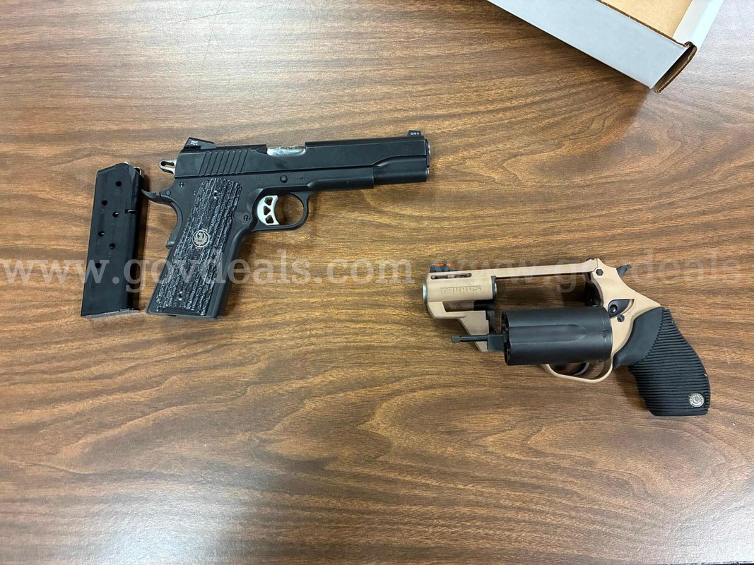 2 handguns Taurus Judge Public Defender and Ruger Confiscated Firearms