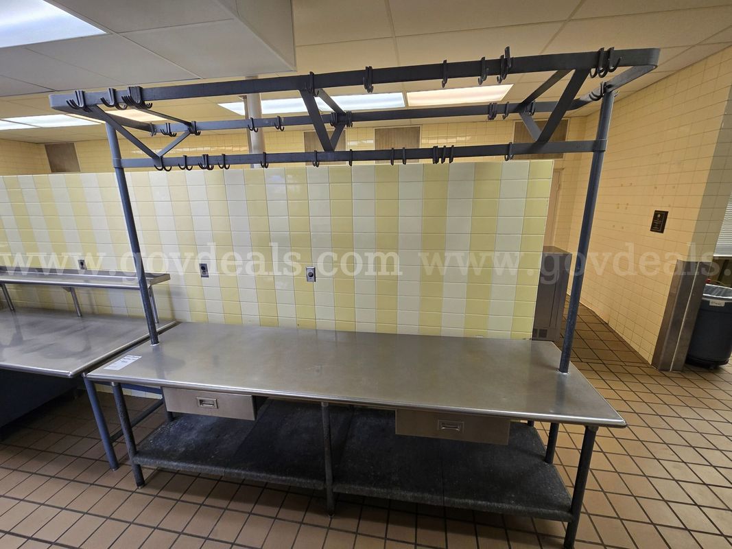 Stainless Steel Table w/ Pot Rack