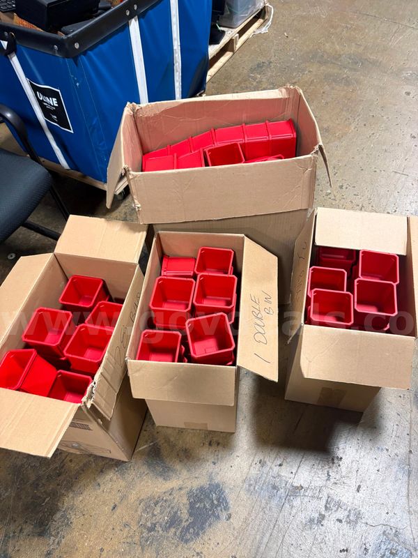 4 boxes of Red Milwaukee organizer cubes