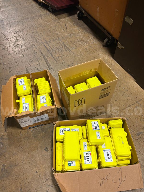 3 Boxes of yellow pharmacy cases