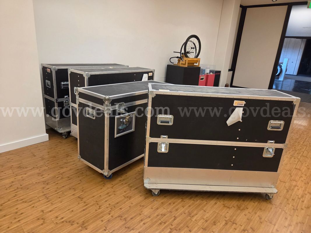 Lot of Six Heavy-Duty Rolling ATA-Style Equipment Road Cases