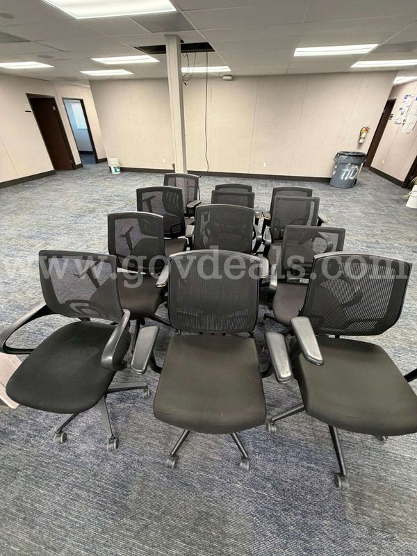 12 ea Office Chairs available. Mesh Back, Padded Seat, Used Condition